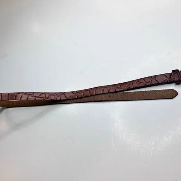 Scotch & Soda Amsterdam Couture Skinny Crocodile Leather Belt - Picture 10 of 11